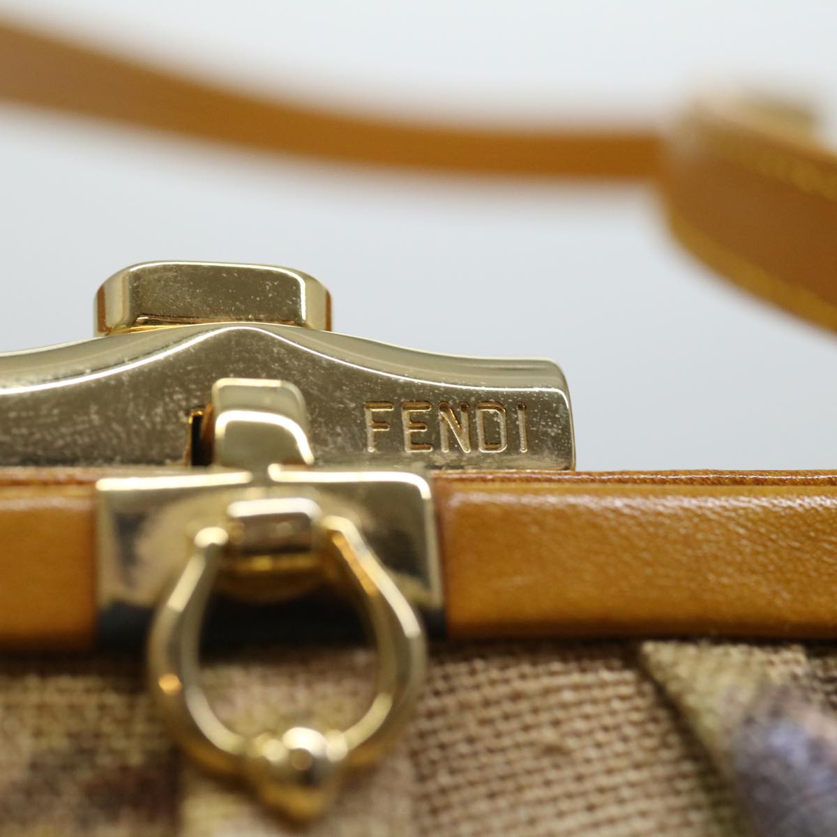 Fendi -- Beige Canvas Shoulder Bag