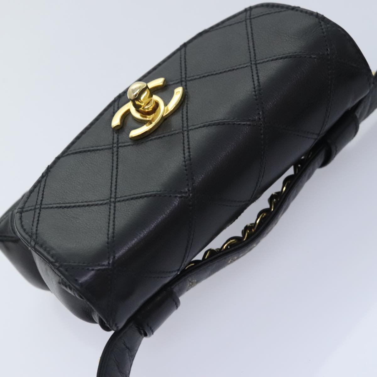 Chanel Coco Mark Black Leather Shoulder Bag