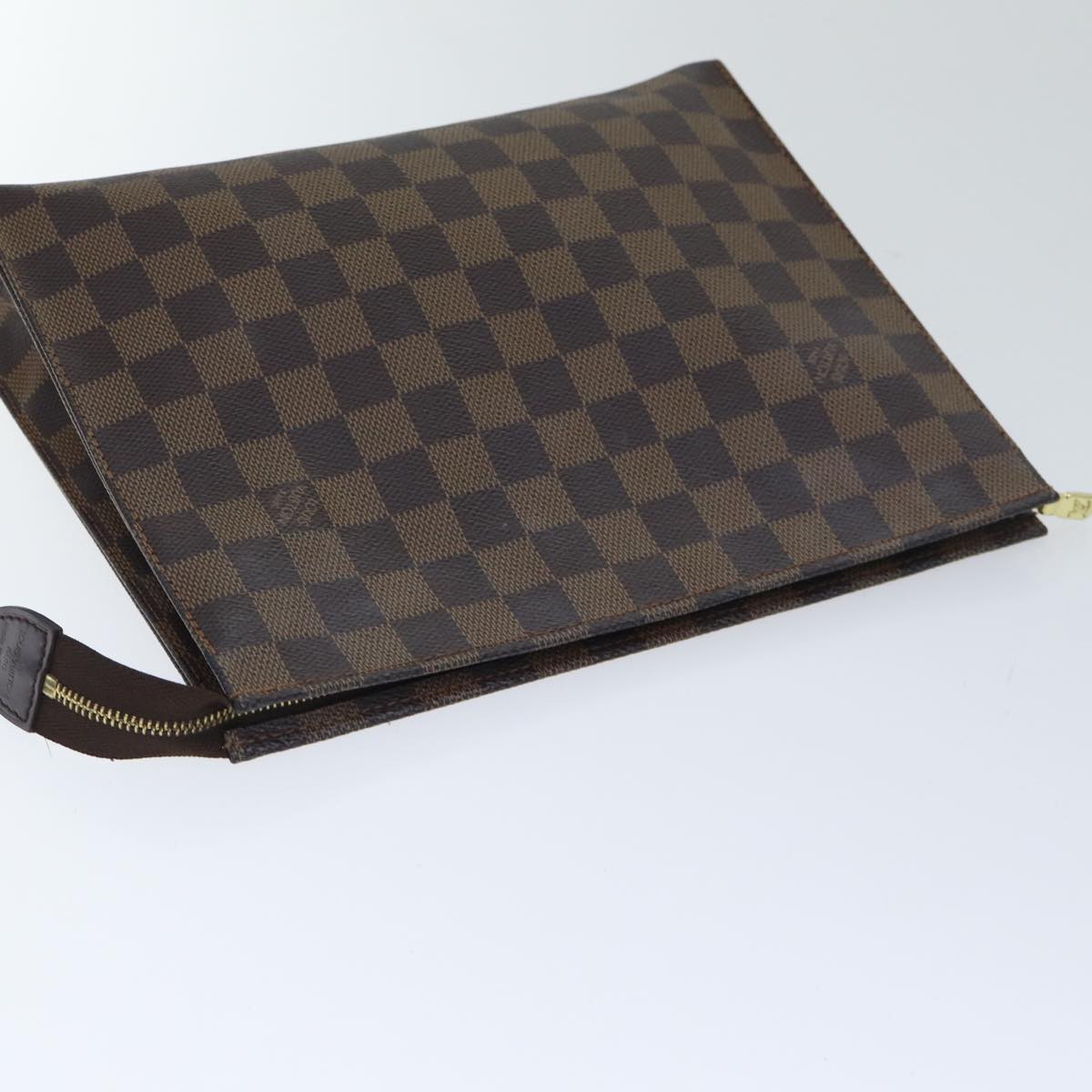 Louis Vuitton Poche Toilette Brown Canvas Clutch Bag