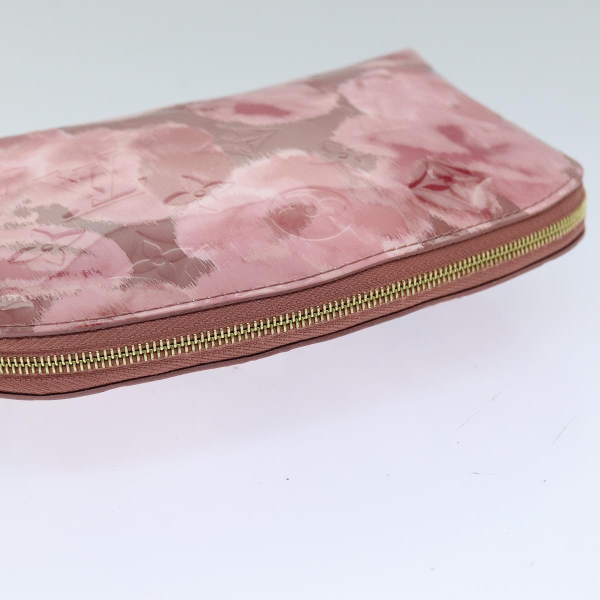 Louis Vuitton Cosmetic Pouch Pink Patent Leather Clutch Bag