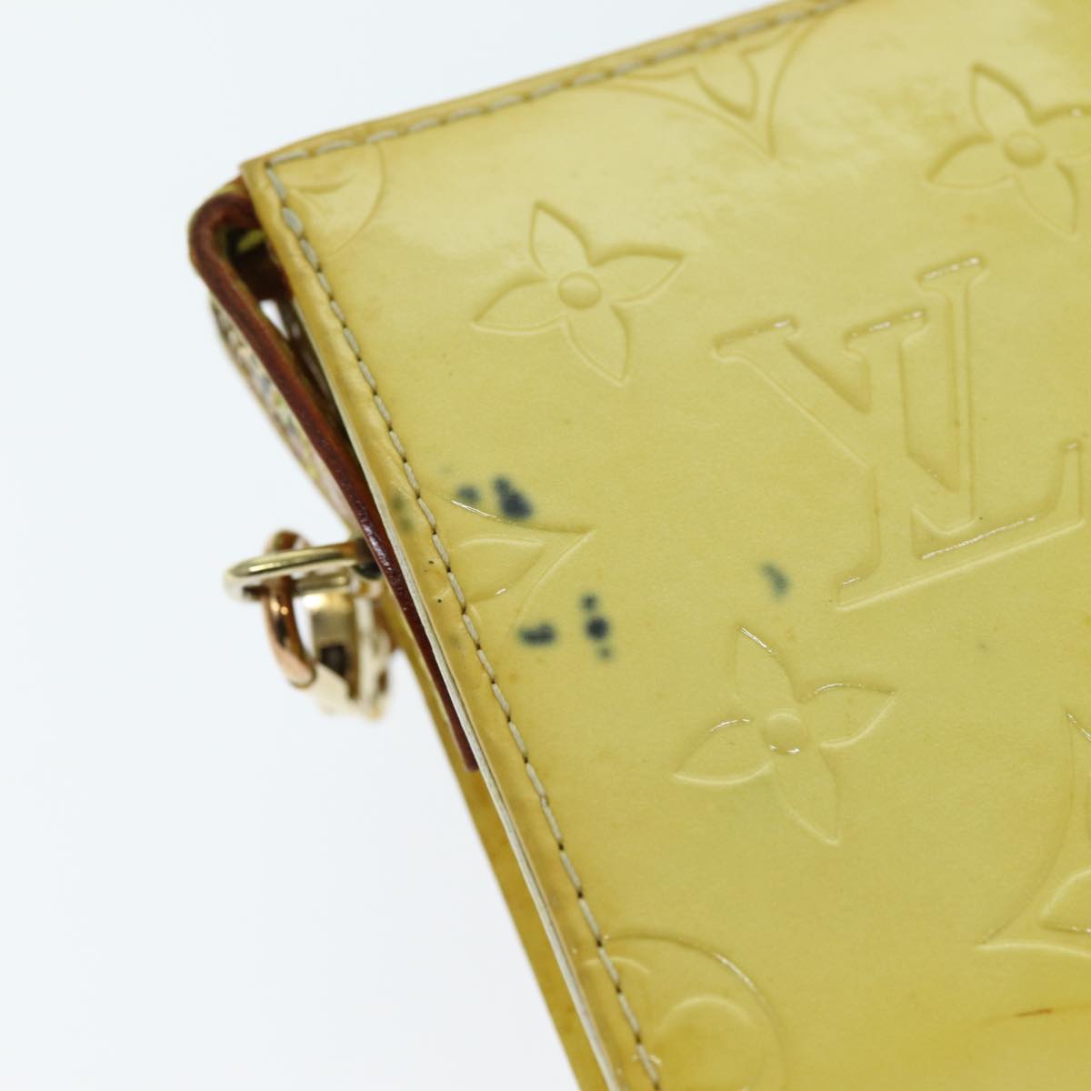 Louis Vuitton Mott Yellow Patent Leather Clutch Bag