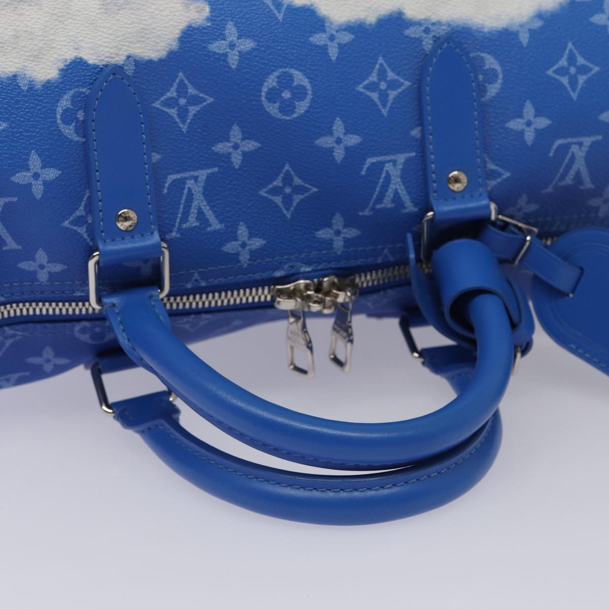 Louis Vuitton Keepall Bandouliere 50 Blue Canvas Travel Bag