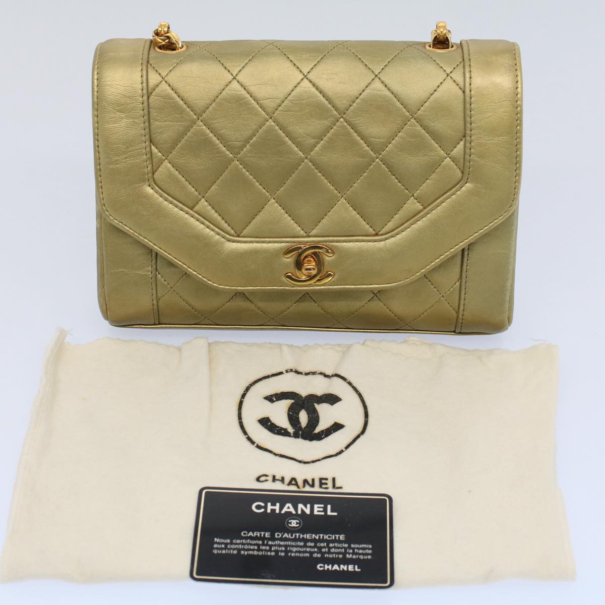 Chanel Gold Pony-style Calfskin Shoulder Bag