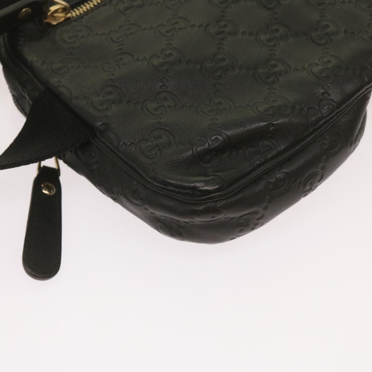 Gucci GG Signature Black Leather Shoulder Bag