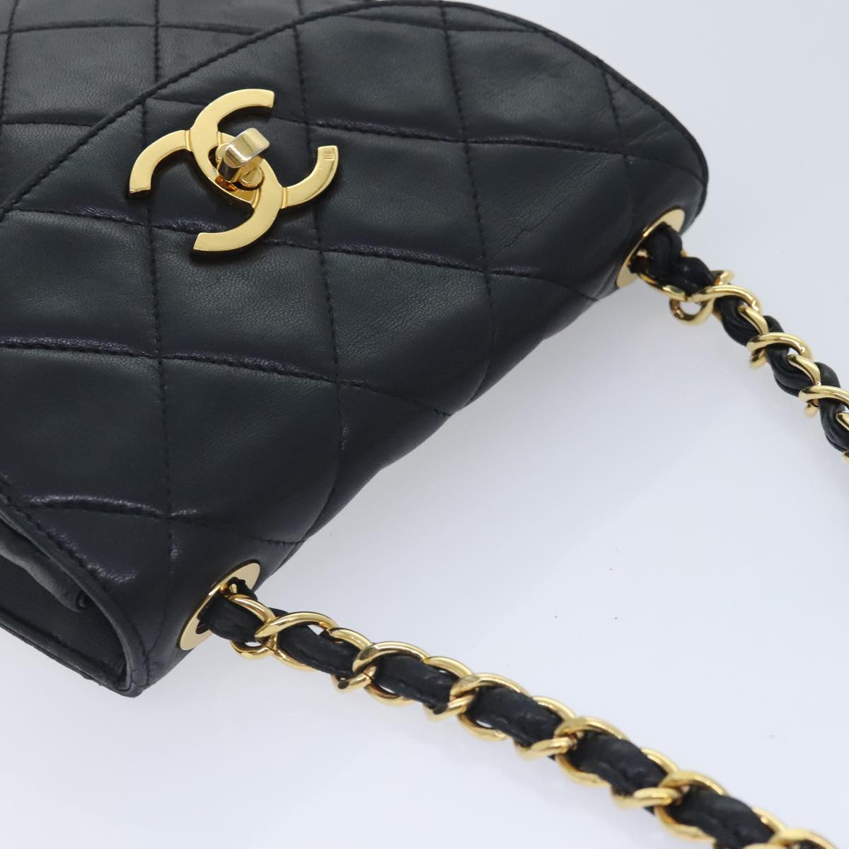 Chanel Bicolore Black Leather Shoulder Bag