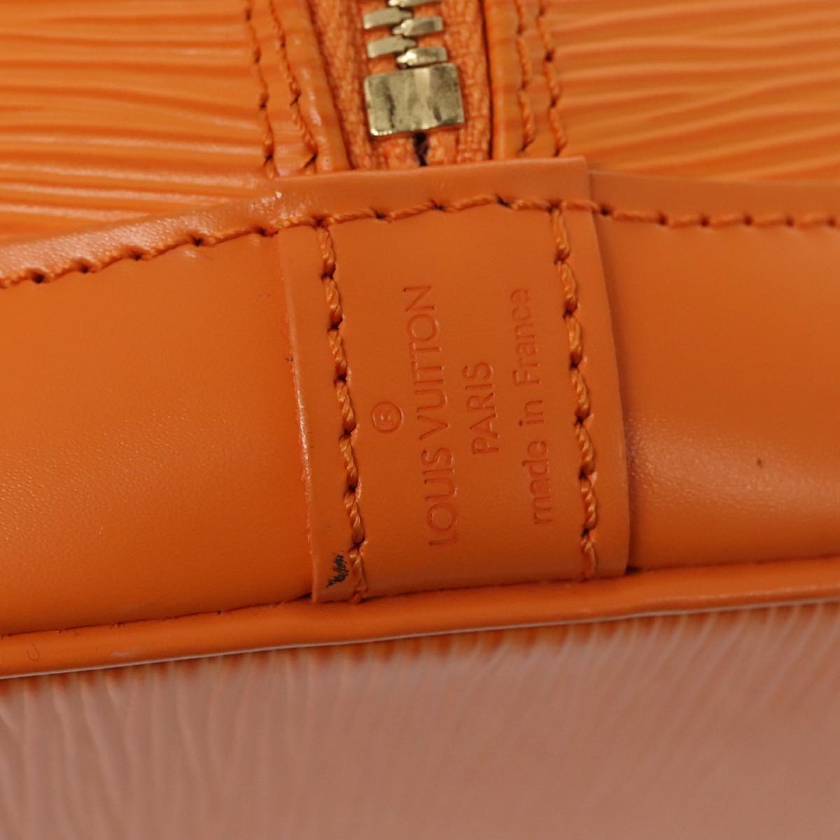 Louis Vuitton Alma Orange Leather Hand Bag