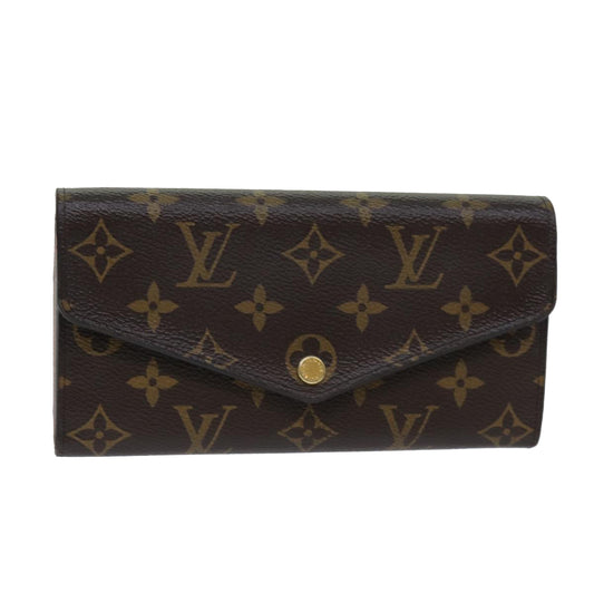 Louis Vuitton Portefeuille Sarah Brown Canvas Wallet Accessories