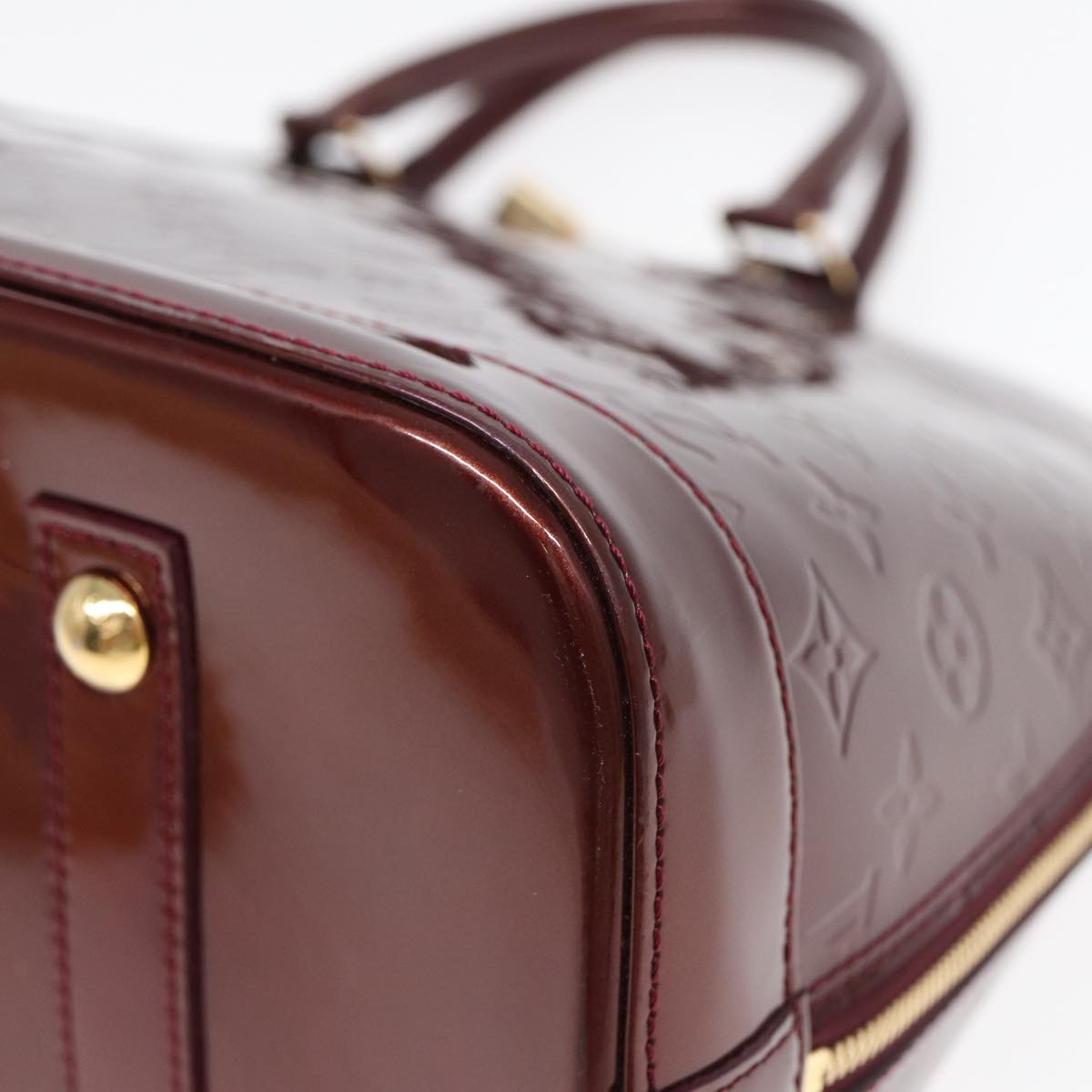 Louis Vuitton Alma Burgundy Patent Leather Hand Bag