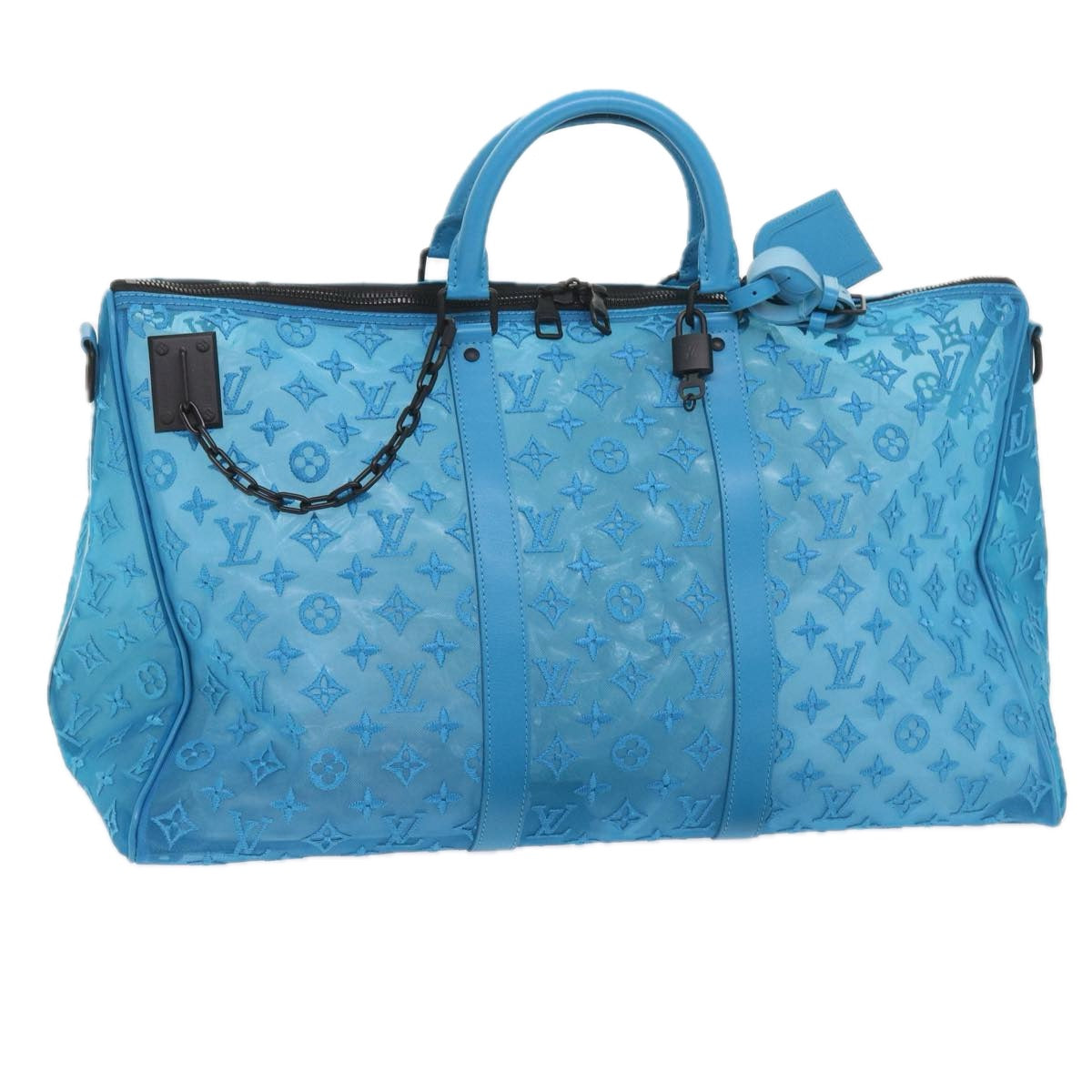 Louis Vuitton Keepall Blue Canvas Travel Bag