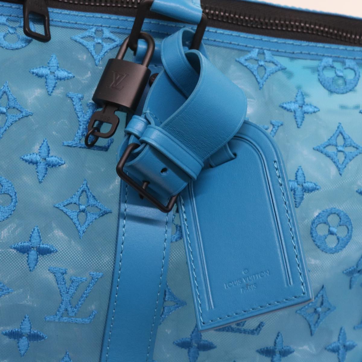 Louis Vuitton Keepall Blue Canvas Travel Bag