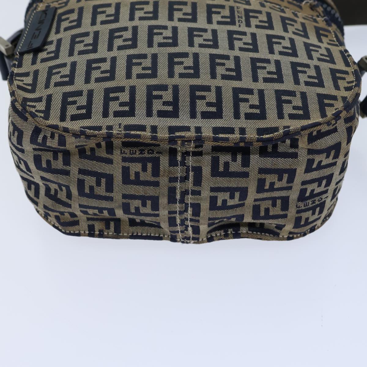 Fendi Zucchino Navy Canvas Shoulder Bag