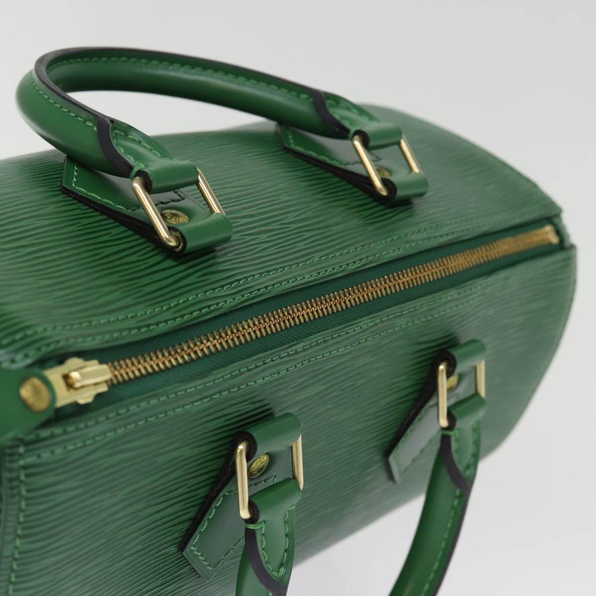 Louis Vuitton Speedy 25 Green Leather Hand Bag