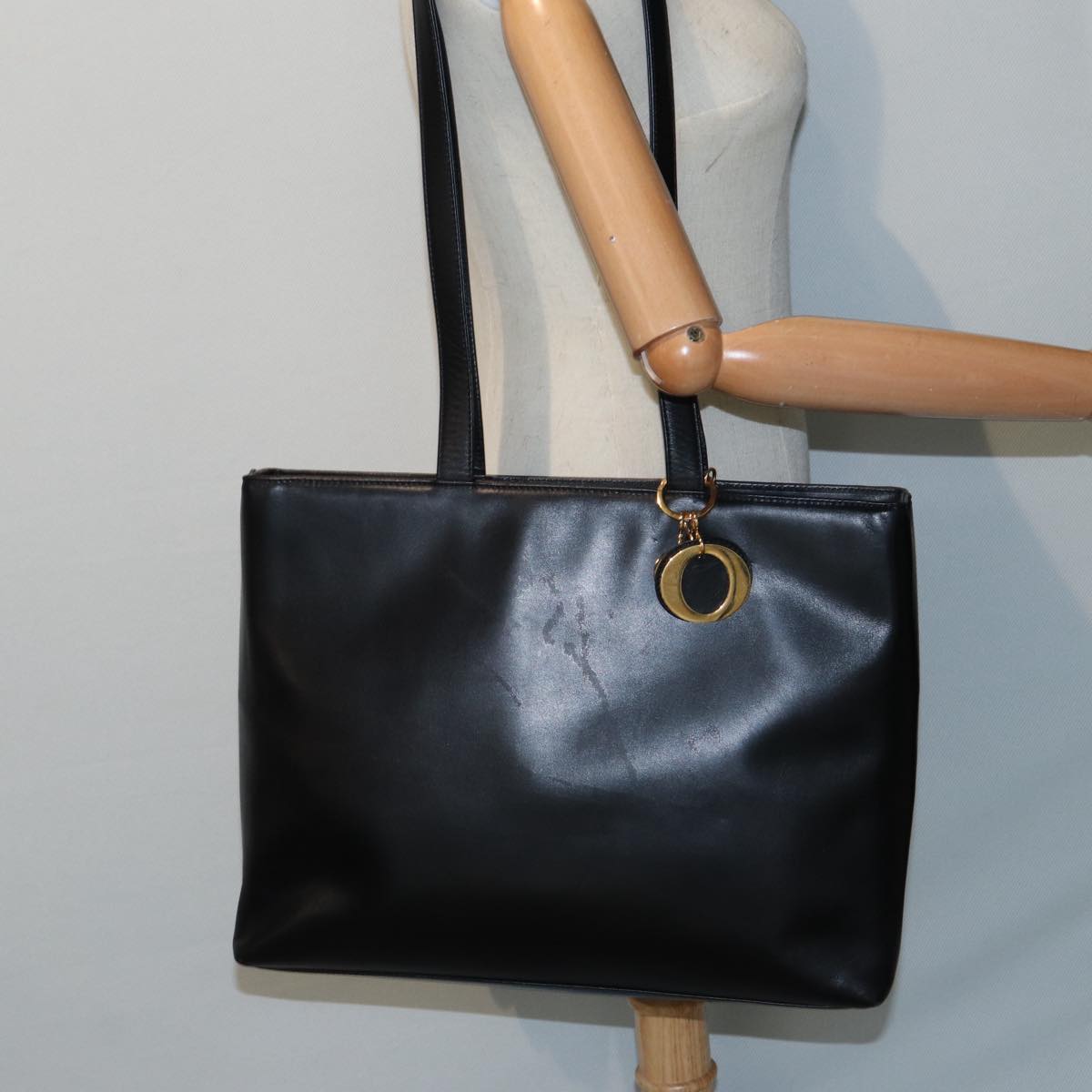 Dior Black Leather Tote Bag