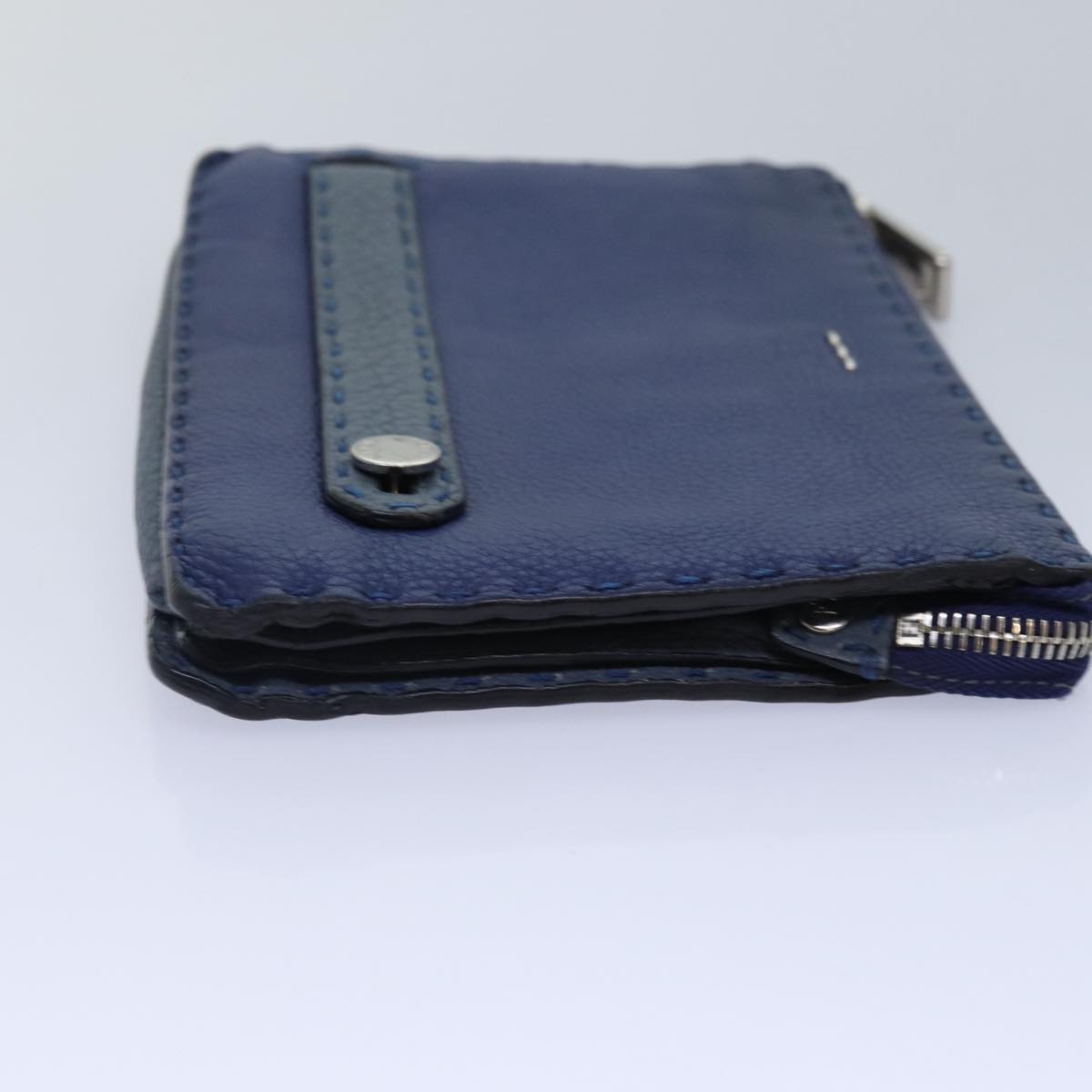 Fendi Selleria Blue Leather Clutch Bag