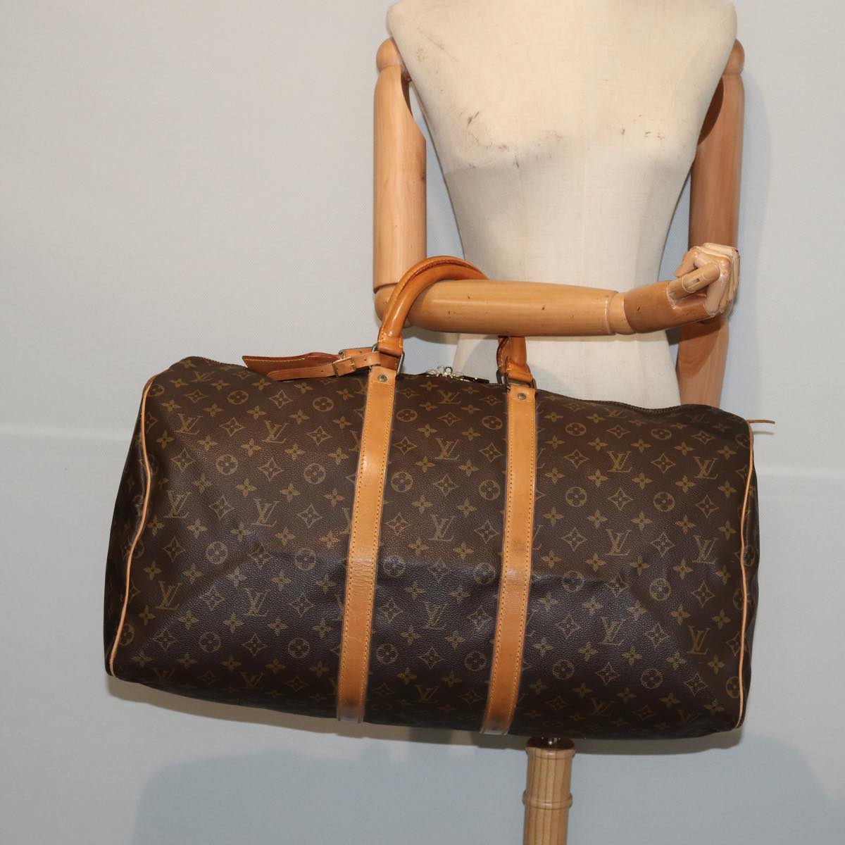 Louis Vuitton Keepall 55 Brown Canvas Travel Bag