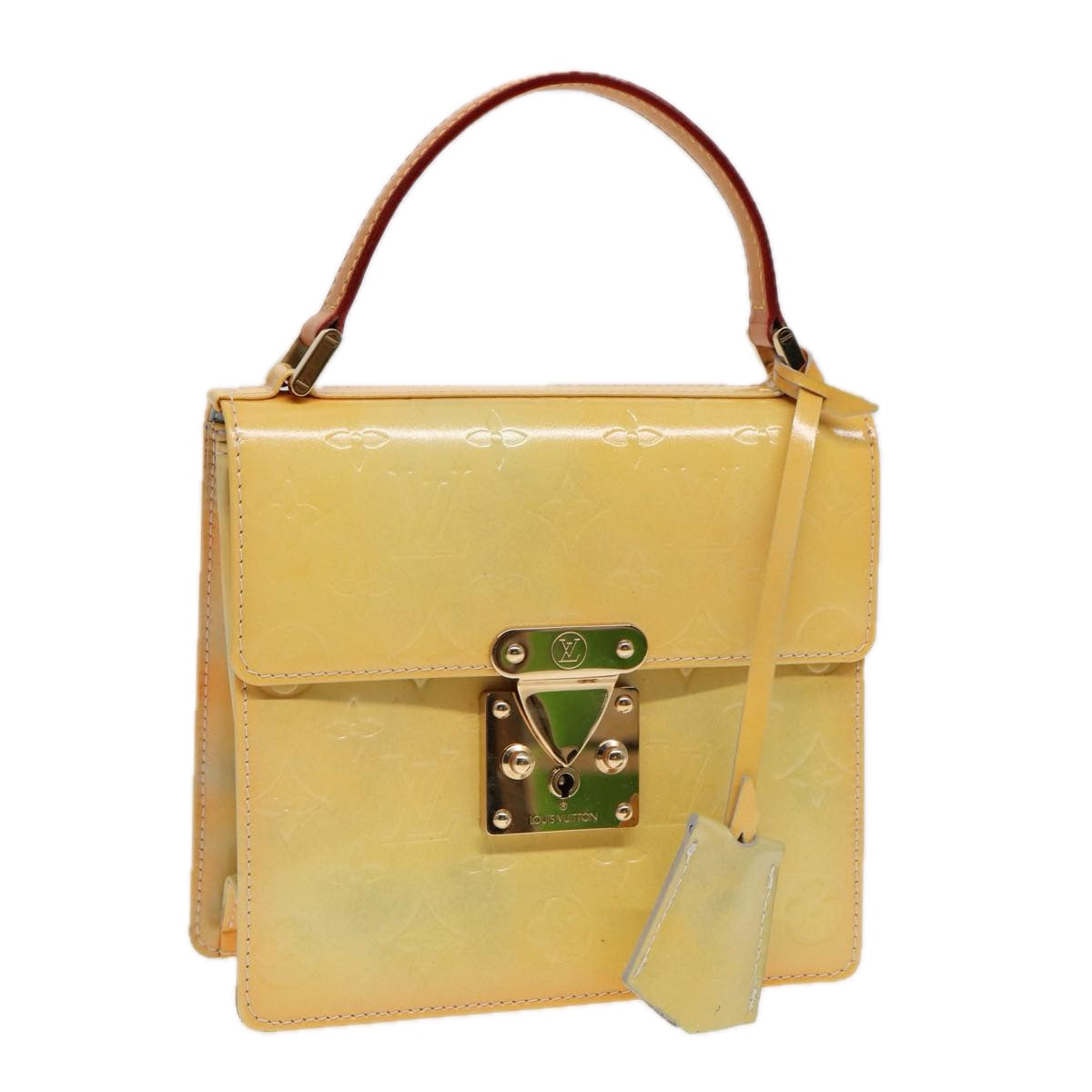 Louis Vuitton Spring Street Yellow Patent Leather Hand Bag