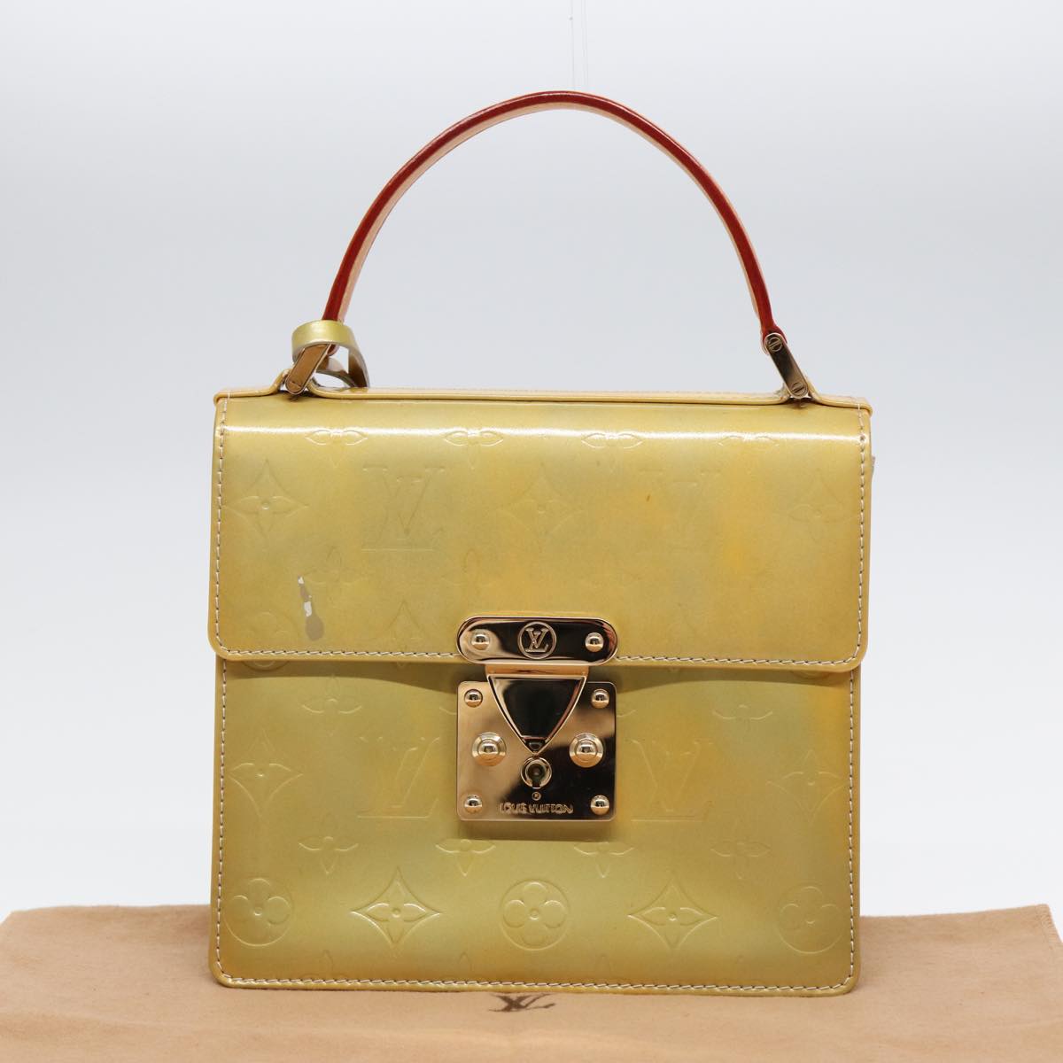 Louis Vuitton Spring Street Yellow Patent Leather Hand Bag