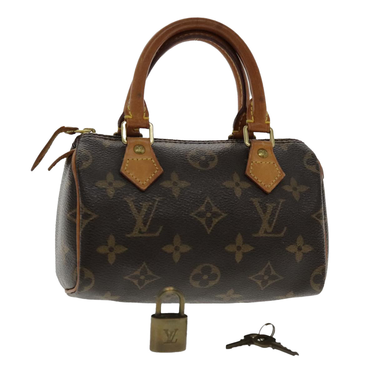 Louis Vuitton Mini speedy Brown Canvas Hand Bag