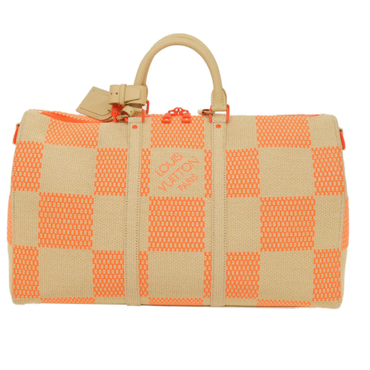 Louis Vuitton Keepall Bandouliere 50 Orange Canvas Travel Bag