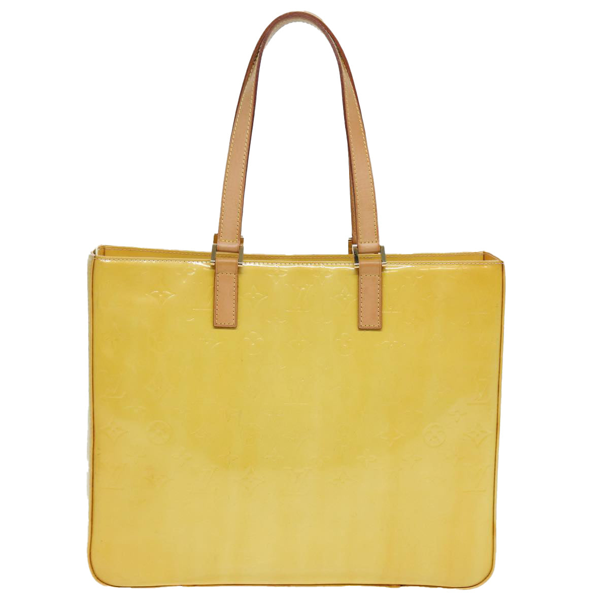 Louis Vuitton Columbus Yellow Patent Leather Tote Bag