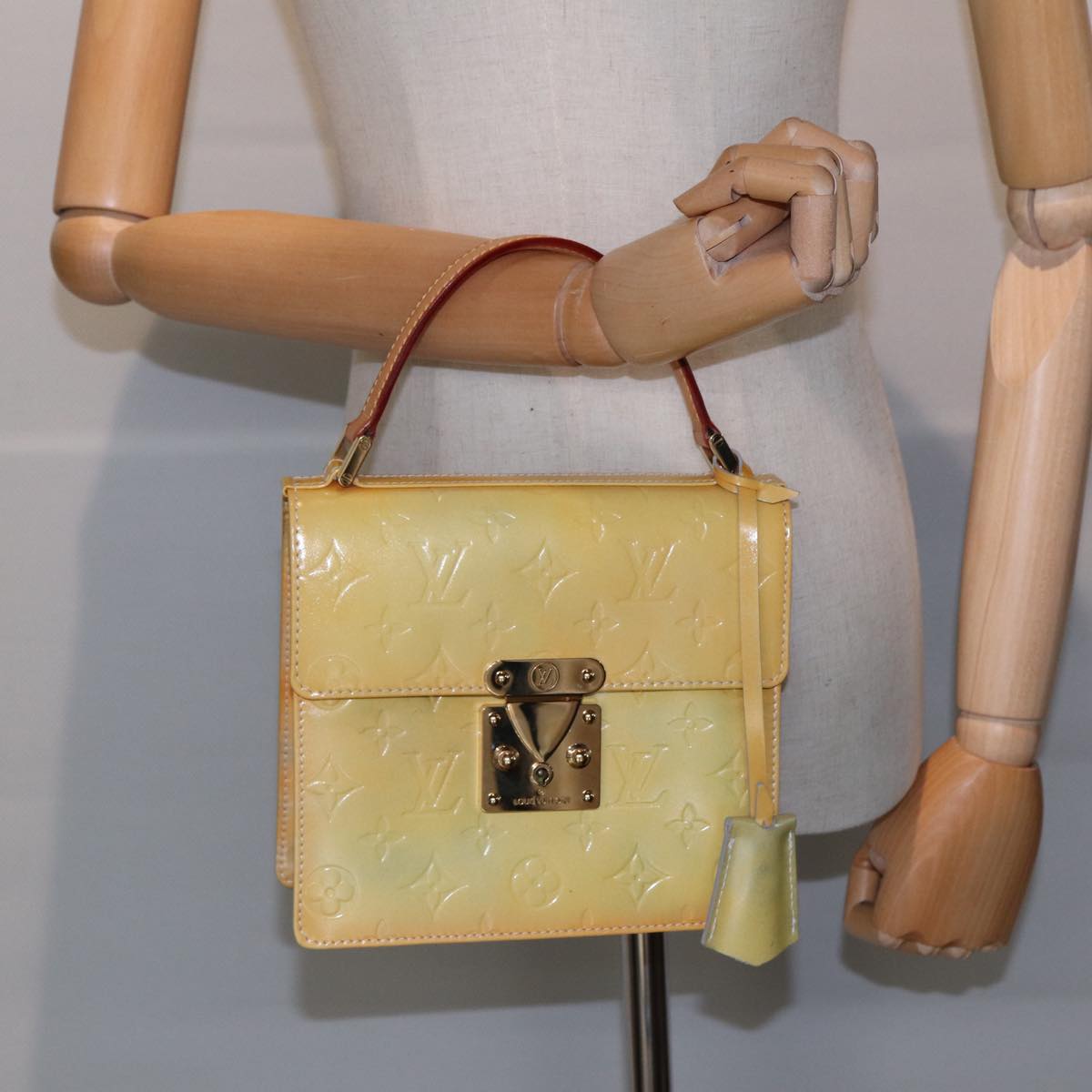 Louis Vuitton Spring Street Yellow Patent Leather Hand Bag