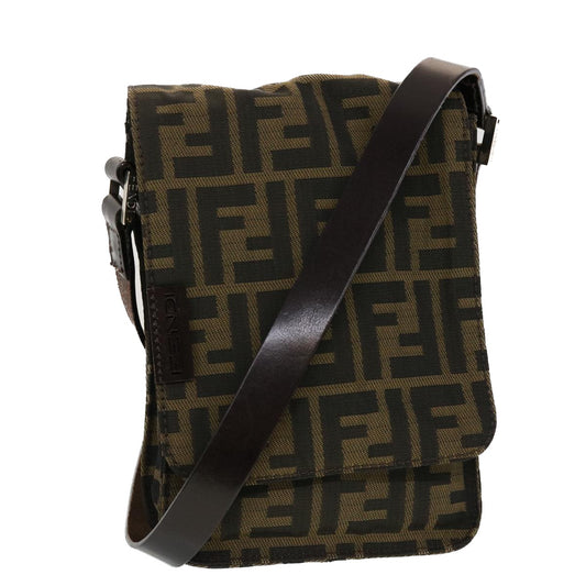 Fendi Brown Canvas Shoulder Bag