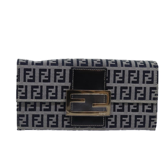 Fendi Baguette Navy Canvas Wallet Accessories