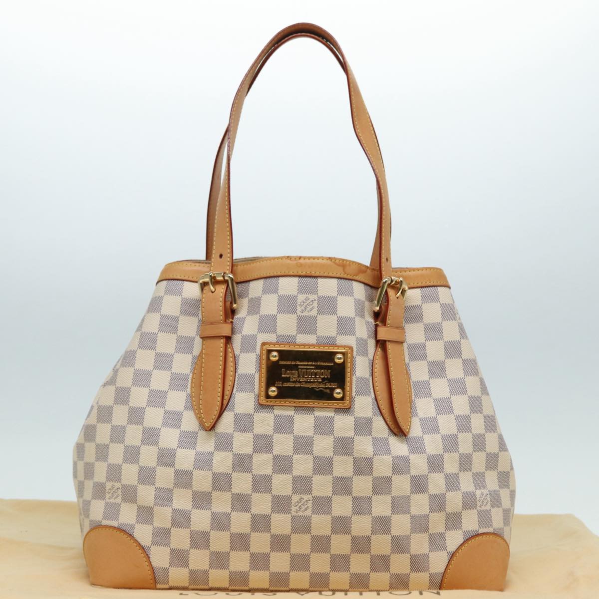 Louis Vuitton Hampstead Beige Canvas Tote Bag