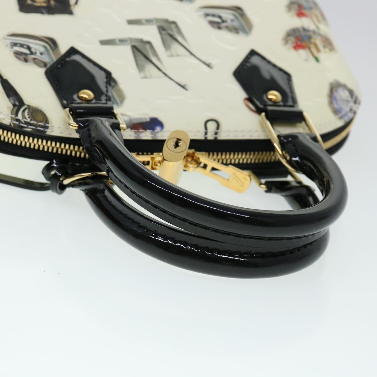 Louis Vuitton Alma White Patent Leather Hand Bag