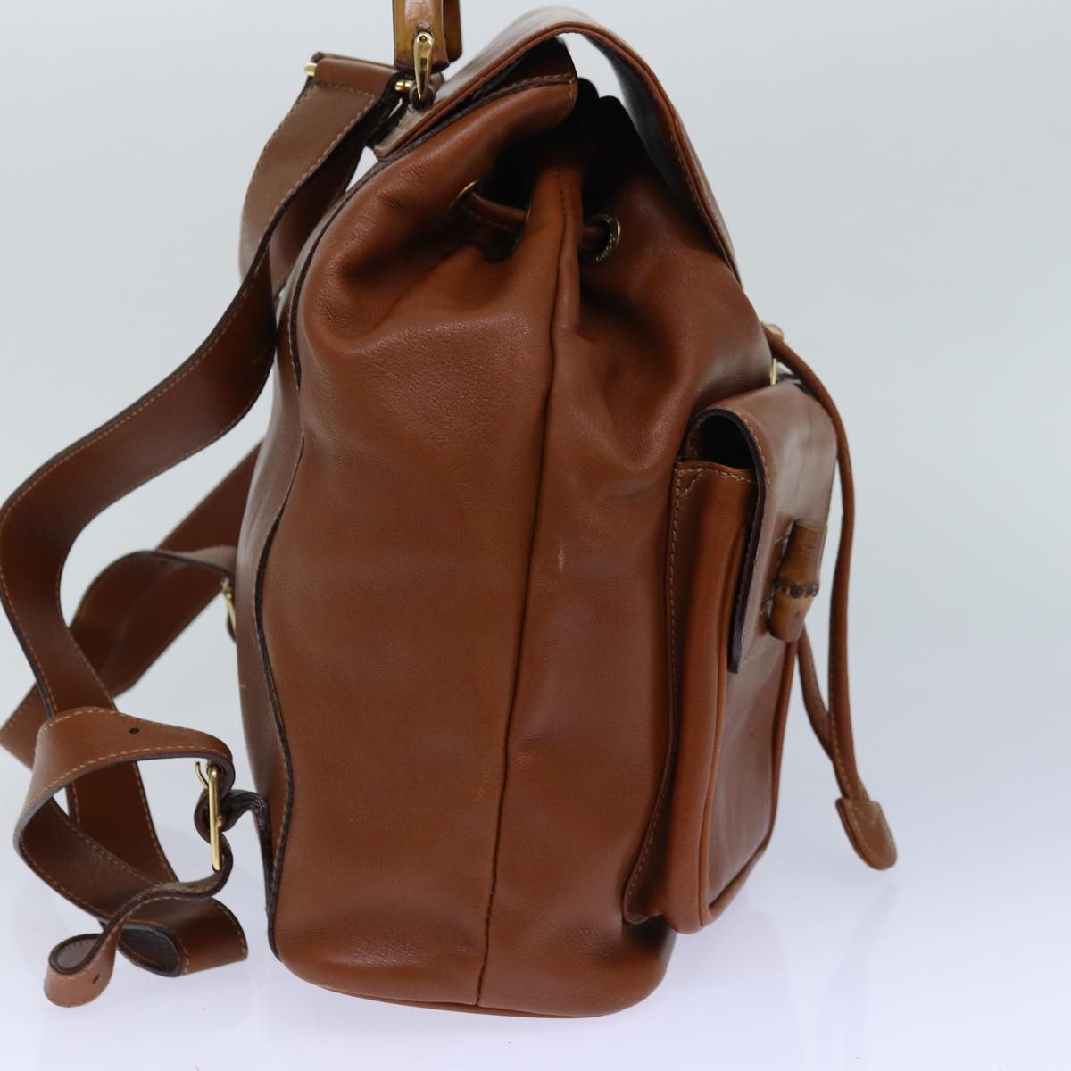 Gucci Bamboo Brown Leather Backpack Bag