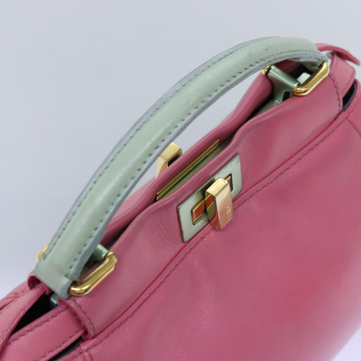 Fendi Peekaboo Pink Leather Hand Bag