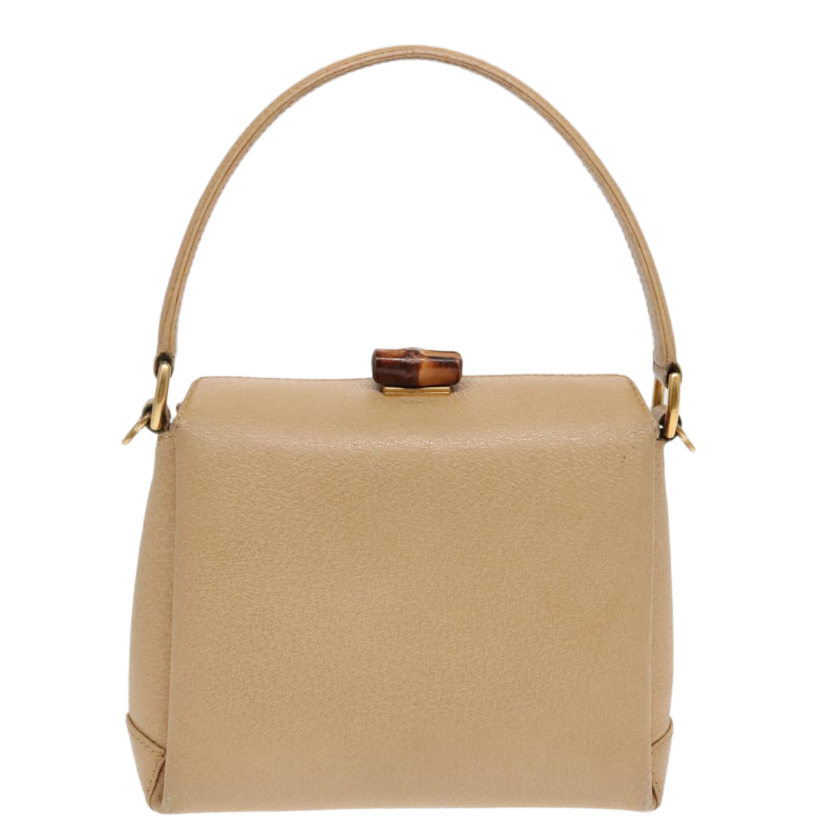 Gucci Bamboo Beige Leather Hand Bag