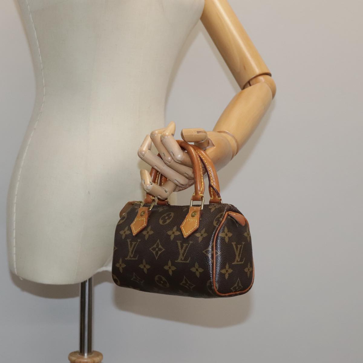 Louis Vuitton Mini speedy Brown Canvas Hand Bag