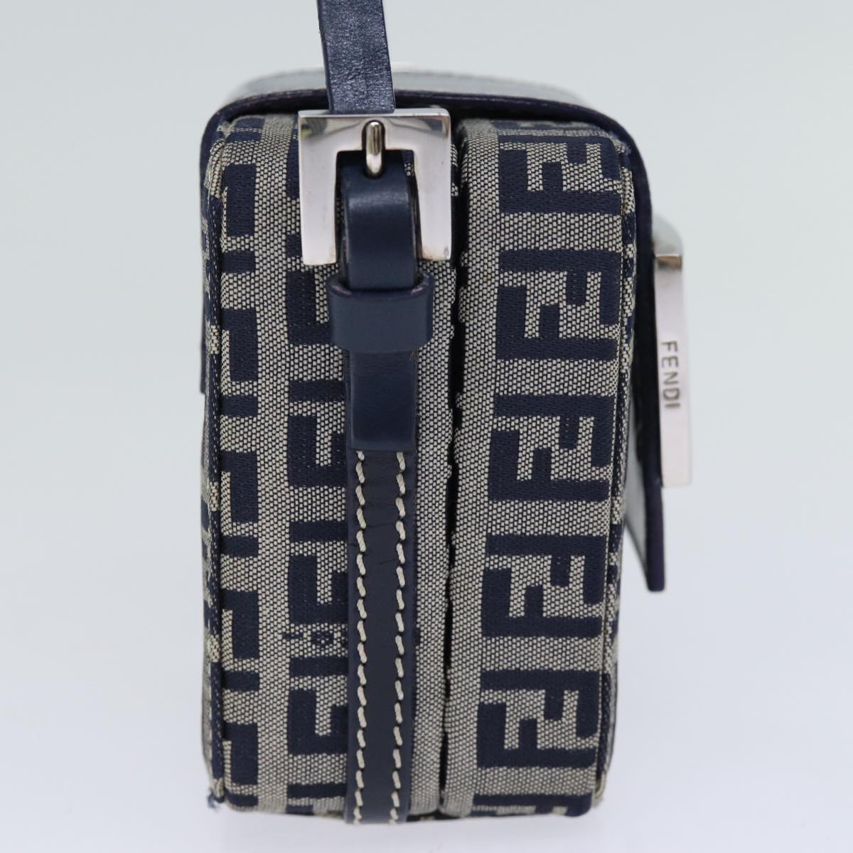 Fendi Zucchino Navy Canvas Clutch Bag