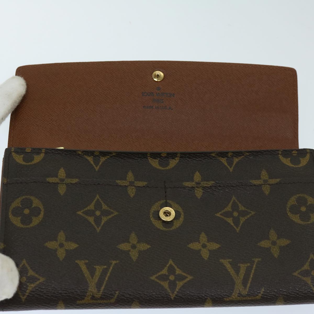 Louis Vuitton Portefeuille Sarah Brown Canvas Wallet Accessories