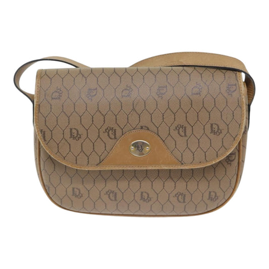 Dior Honeycomb Brown Canvas Shoulder Bag