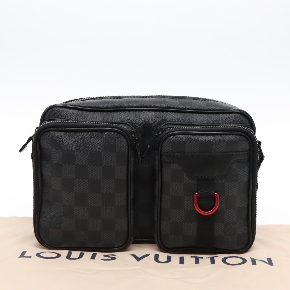 Louis Vuitton Utility Grey Canvas Shoulder Bag