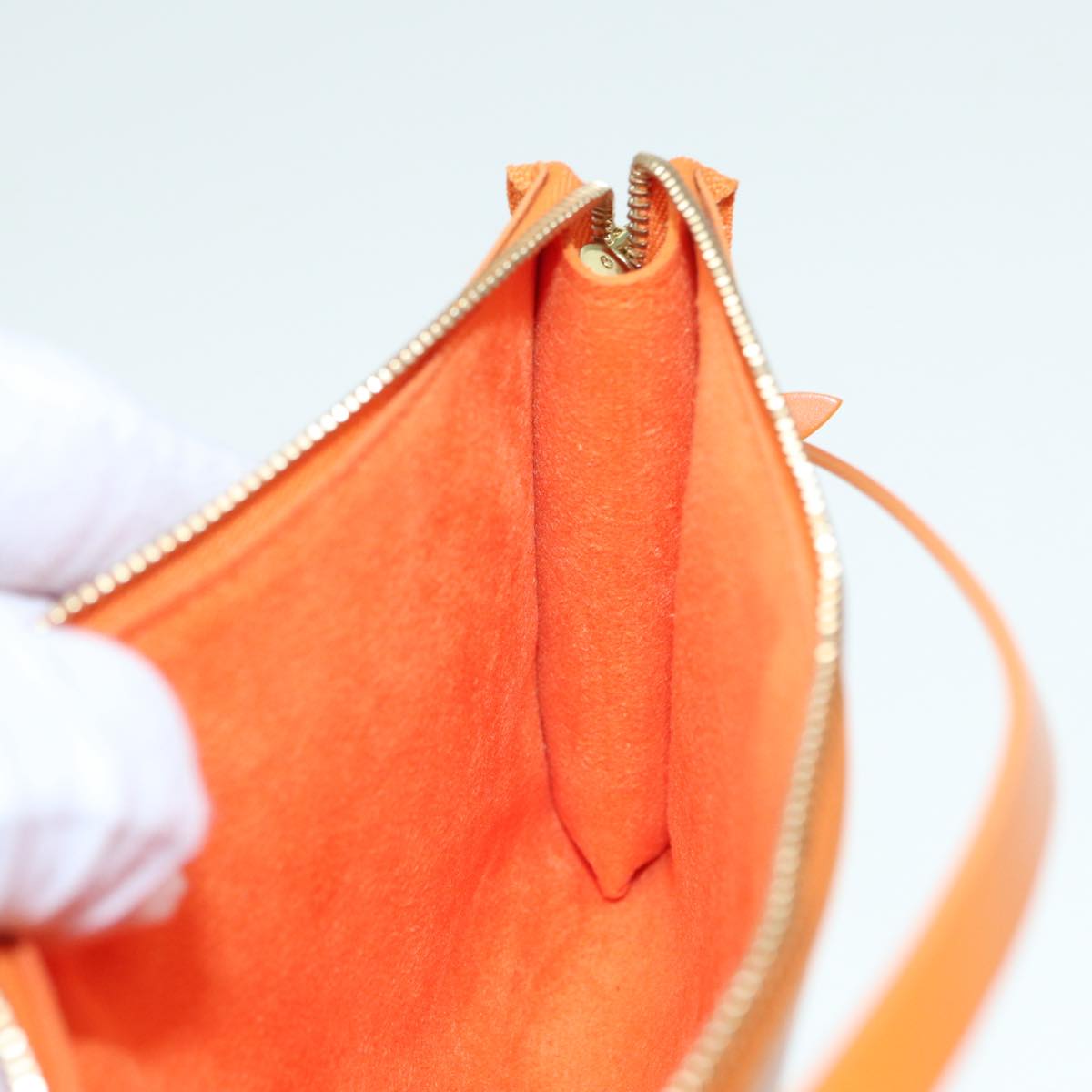 Louis Vuitton Pochette Accessoire Orange Leather Hand Bag