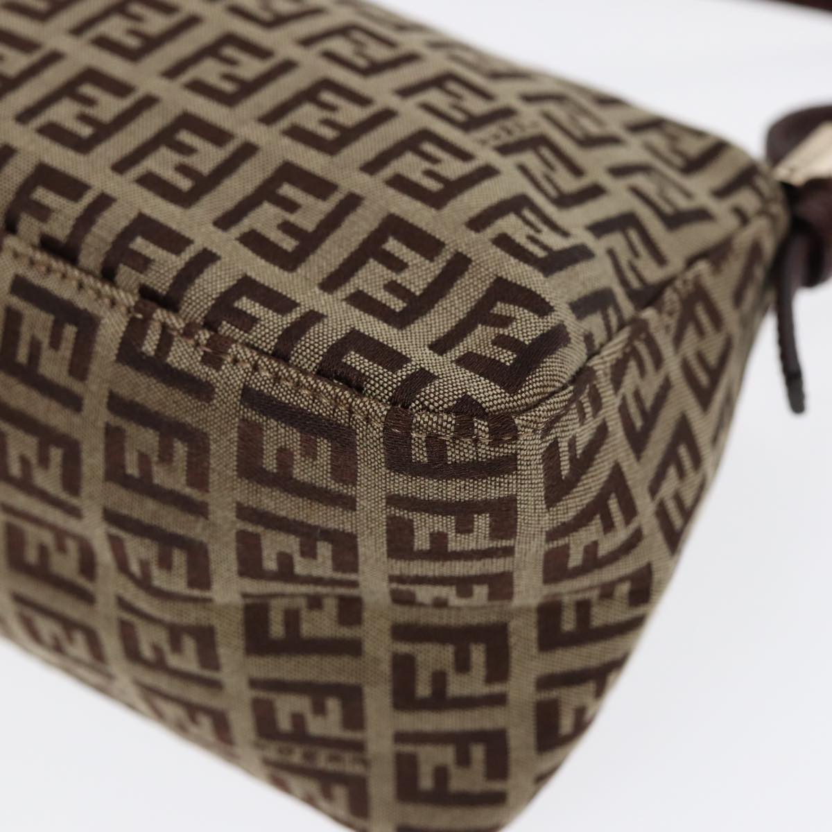 Fendi Mamma Baguette Brown Canvas Hand Bag