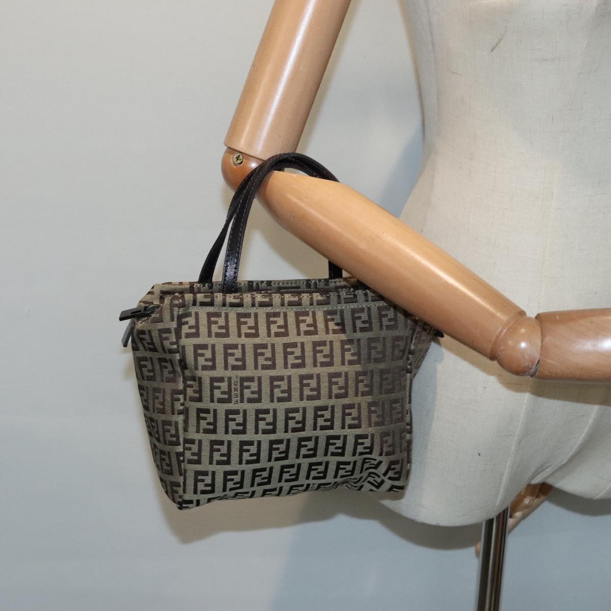 Fendi Zucca Beige Canvas Hand Bag