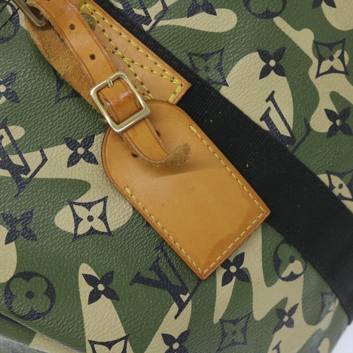 Louis Vuitton Speedy 35 Green Canvas Hand Bag