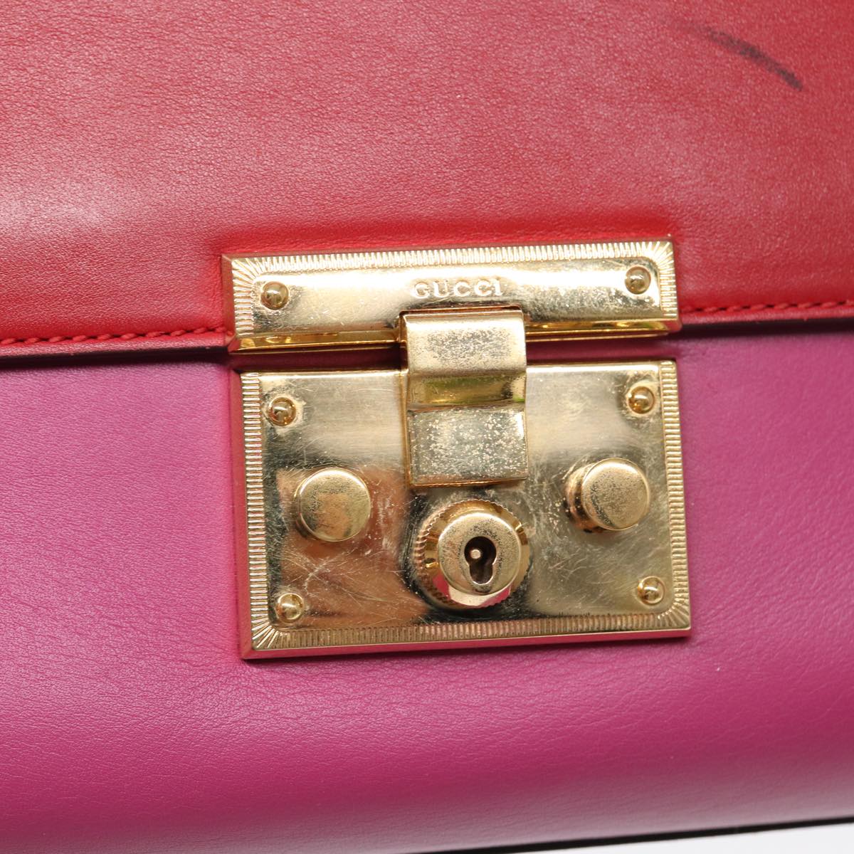 Gucci Padlock Red Leather Shoulder Bag