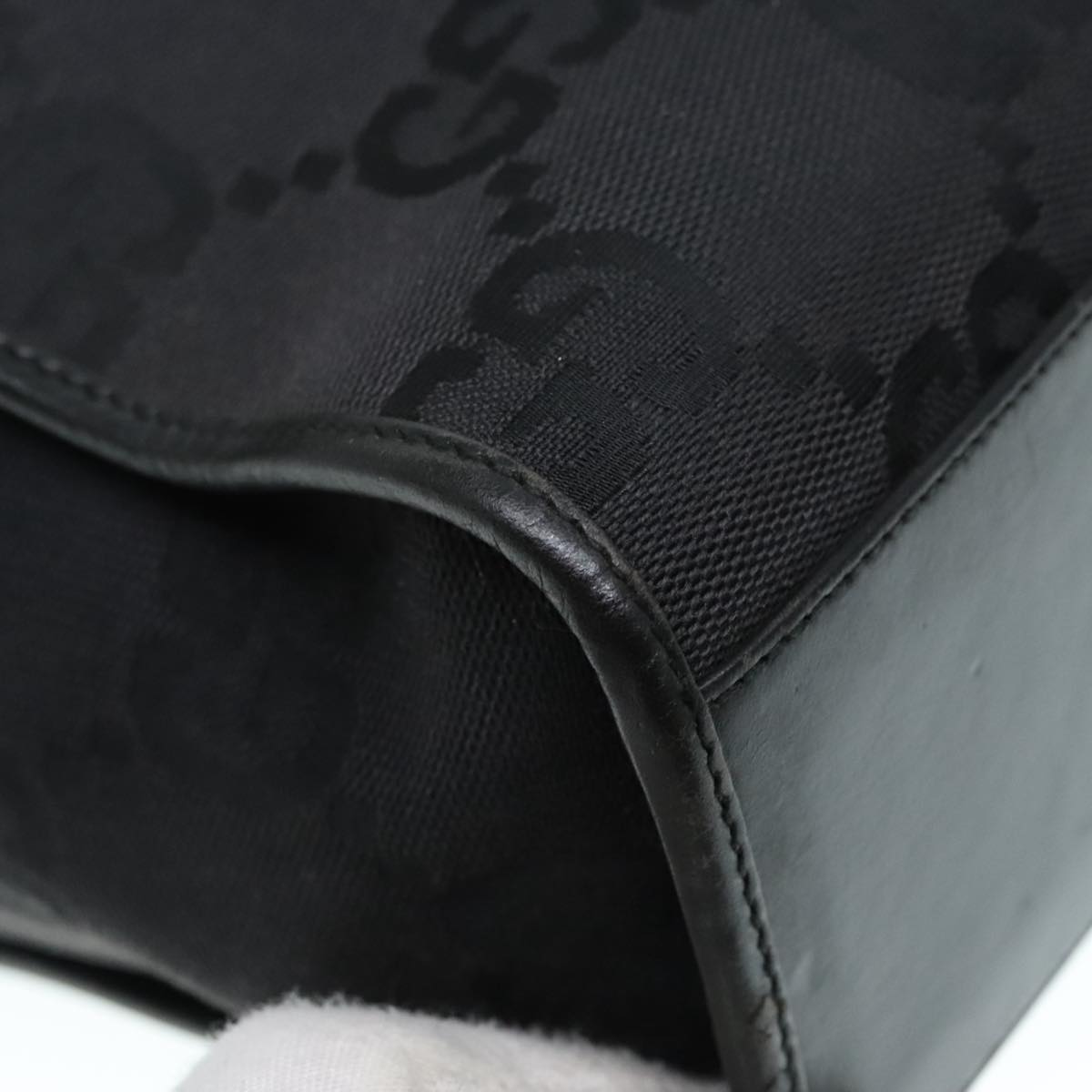 Gucci Jackie Black Canvas Hand Bag