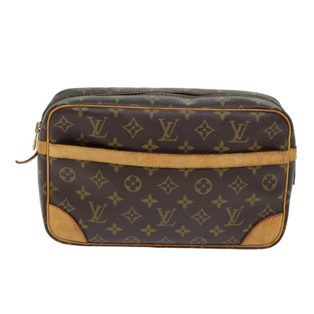 Louis Vuitton Compiegne 28 Brown Canvas Clutch Bag