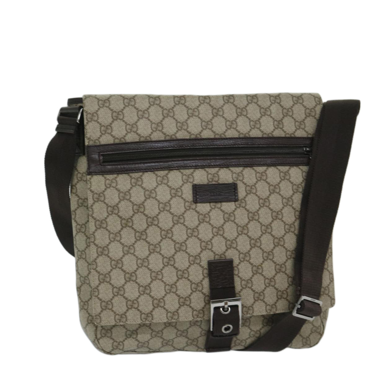 Gucci GG Supreme Beige Canvas Shoulder Bag