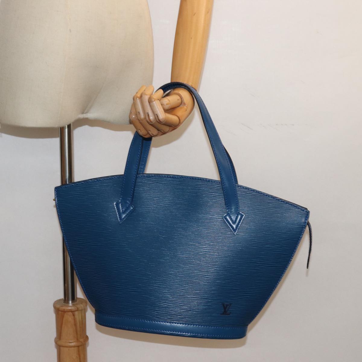 Louis Vuitton Saint Jacques Blue Leather Shoulder Bag