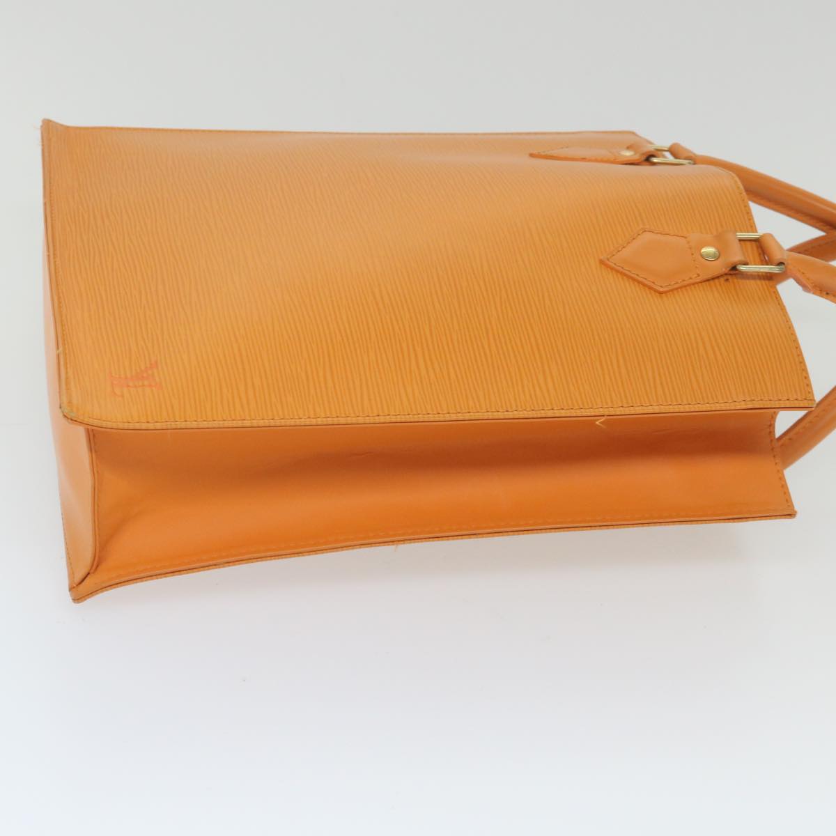 Louis Vuitton Sac Plat Orange Leather Hand Bag