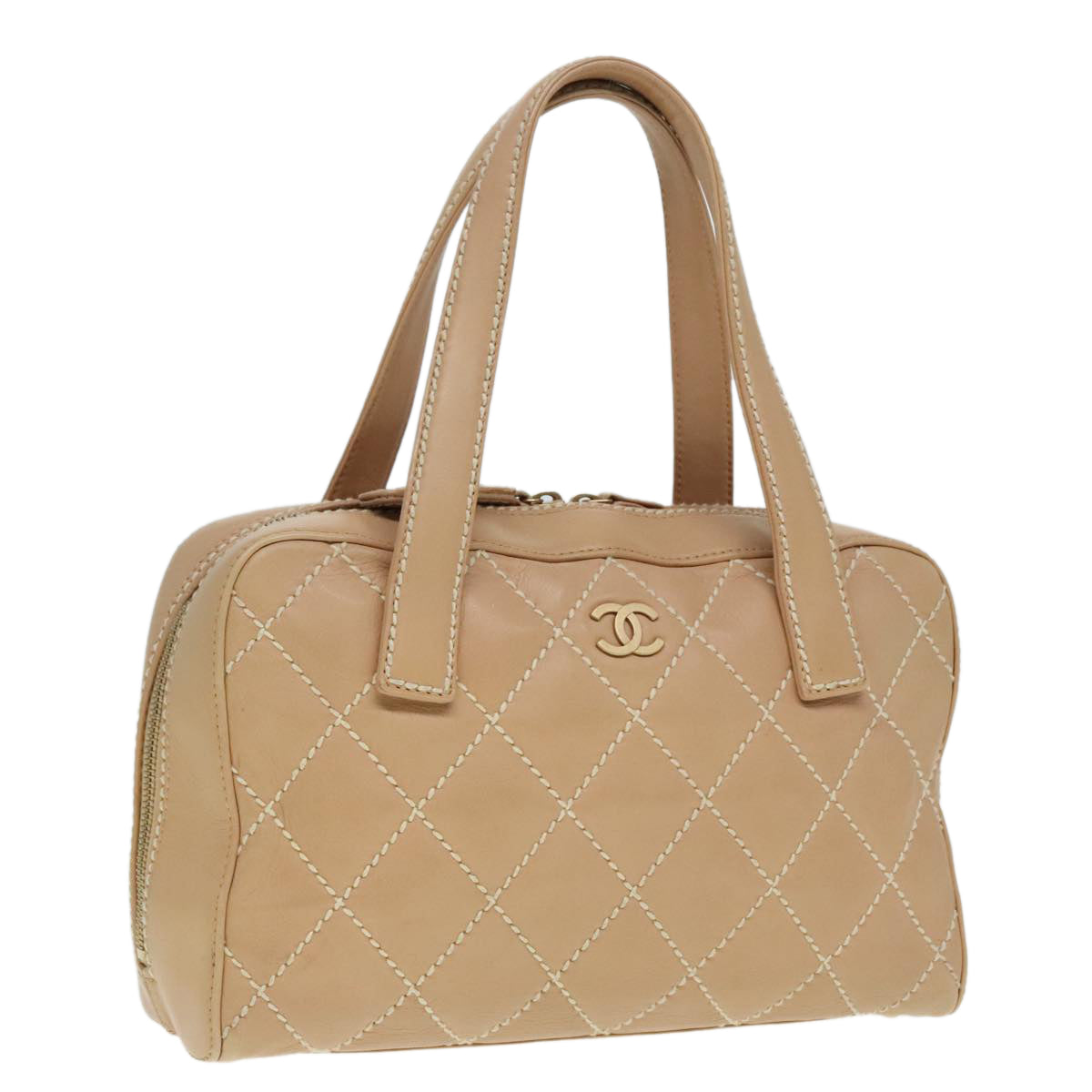 Chanel Wild stitch Beige Leather Hand Bag