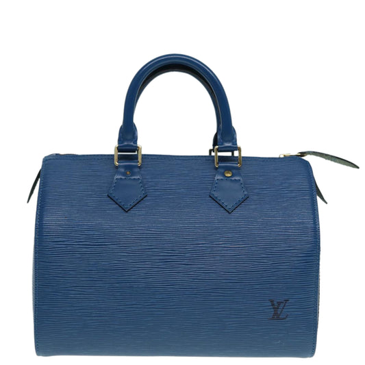 Louis Vuitton Speedy 25 Blue Leather Hand Bag