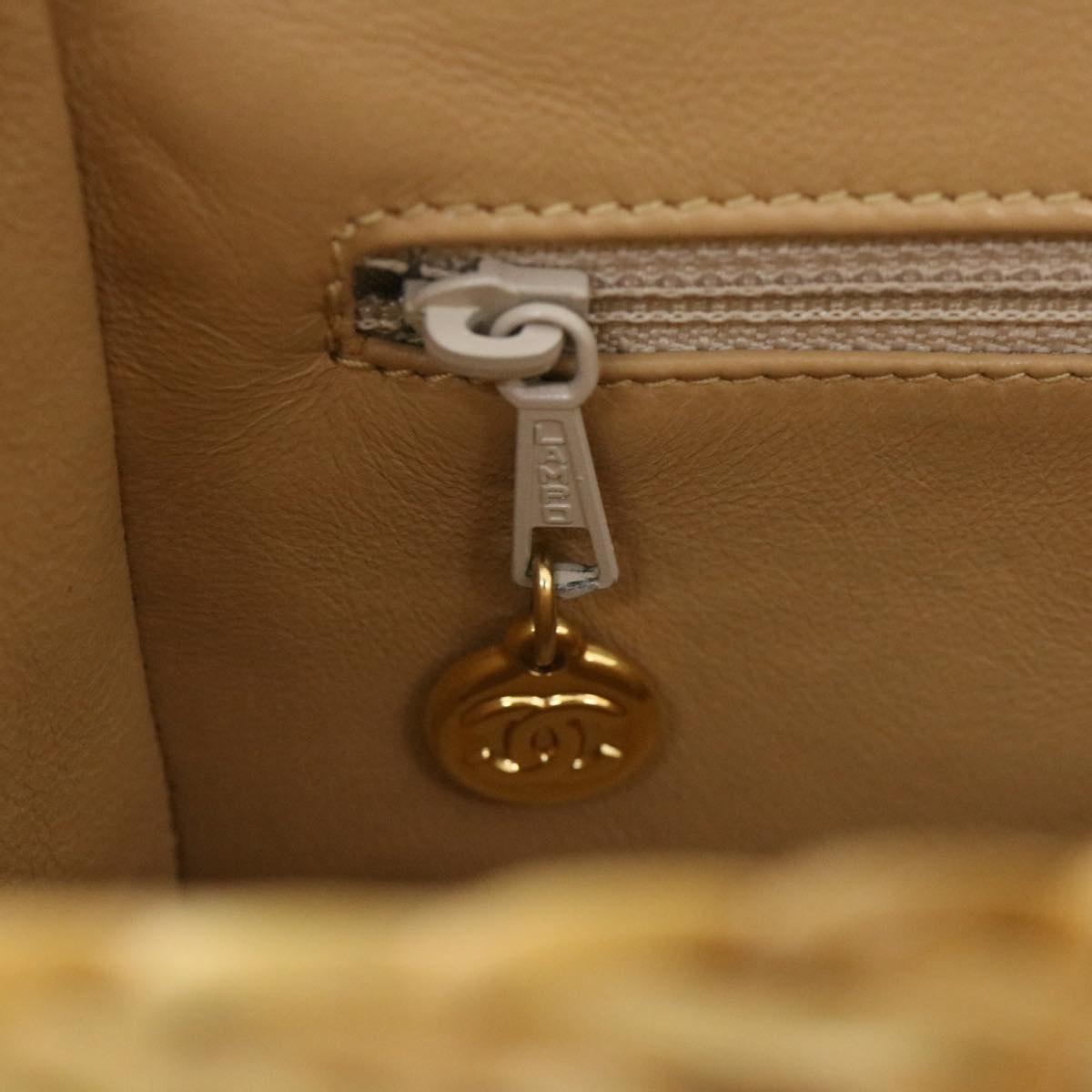 Chanel - Beige Leather Shoulder Bag